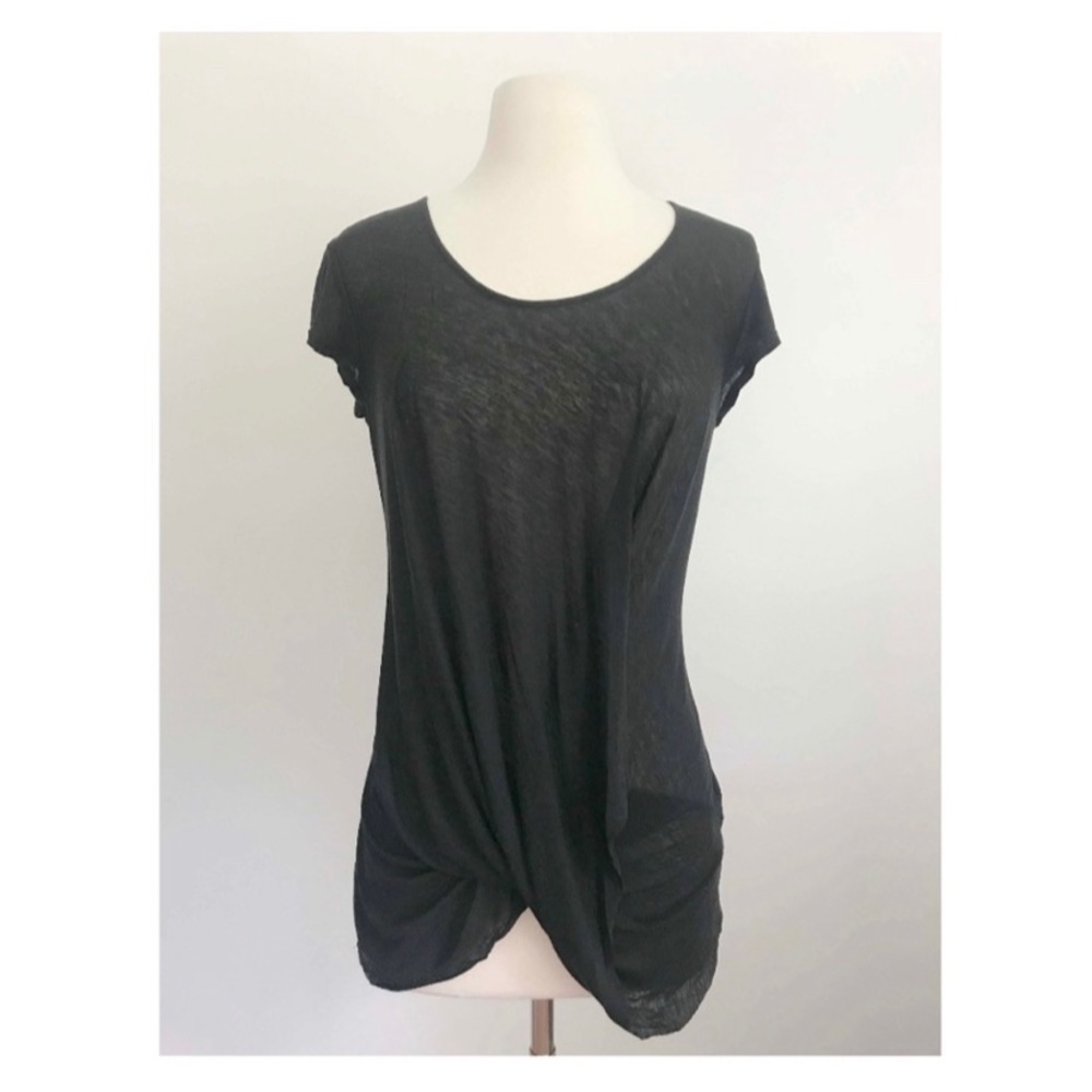 SOLD▪️Helmut Lang black draped front tee